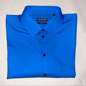 Unlisted by Kenneth Cole Mens Button Down Shirt Size:17 32/33, Blue, Regular Fit